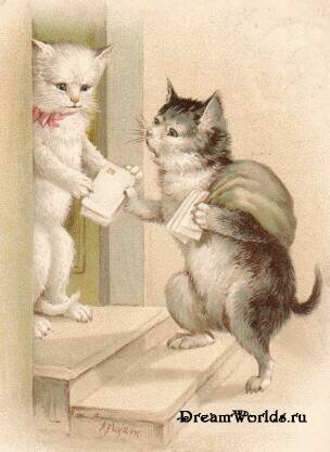 старинные открытки с кошками