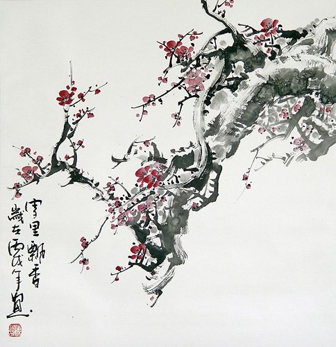 Китайская живопись(цветущая слива)