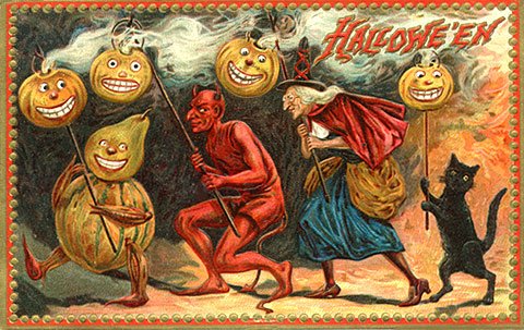 Старовинные открытки к Хэллоуину (Retro Halloween Postcards) НП-Белл до 31