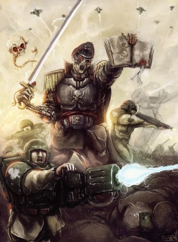 Арт по Warhammer 40k. Eldar vs Imperial Guard