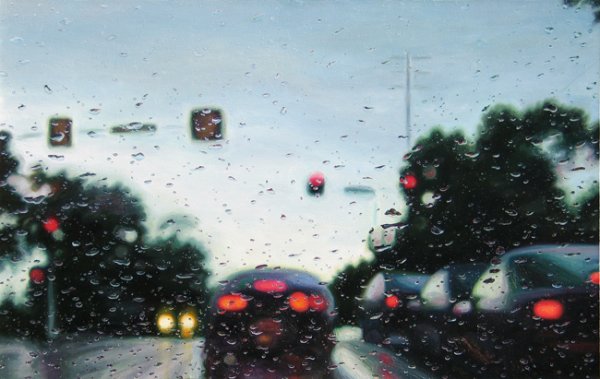 Художник, что рисует дождь. Дождь на ветровом стекле автомобиля. Грегори Тилкер (Gregory Thielker)