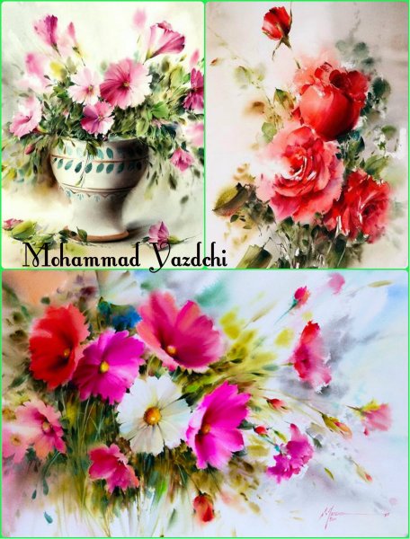 Цветочная акварель Mohammad Yazdchi